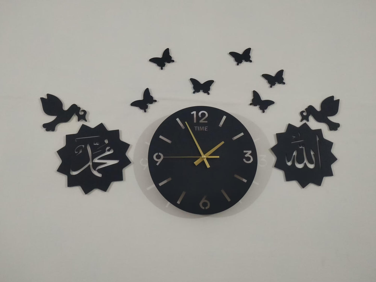3D Wooden Wall Clock 40 Inches Islamic Clock